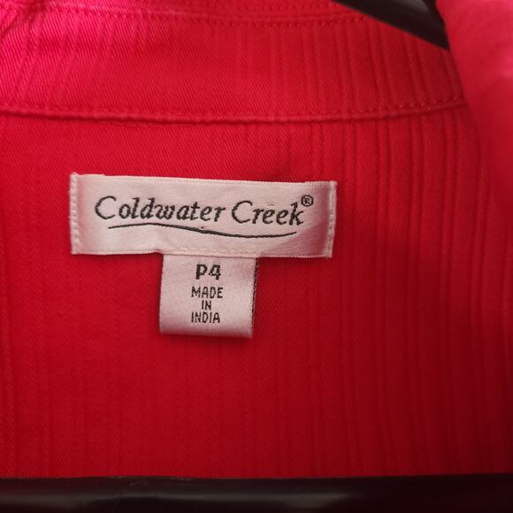 Coldwater Creek short cropped Jacket Womens Petite 4 Red Casual Button U… - Picture 3 of 15
